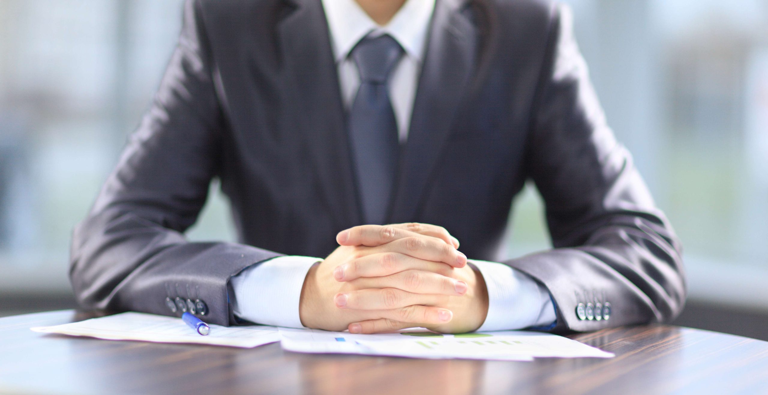 Businessman working with documents in the office