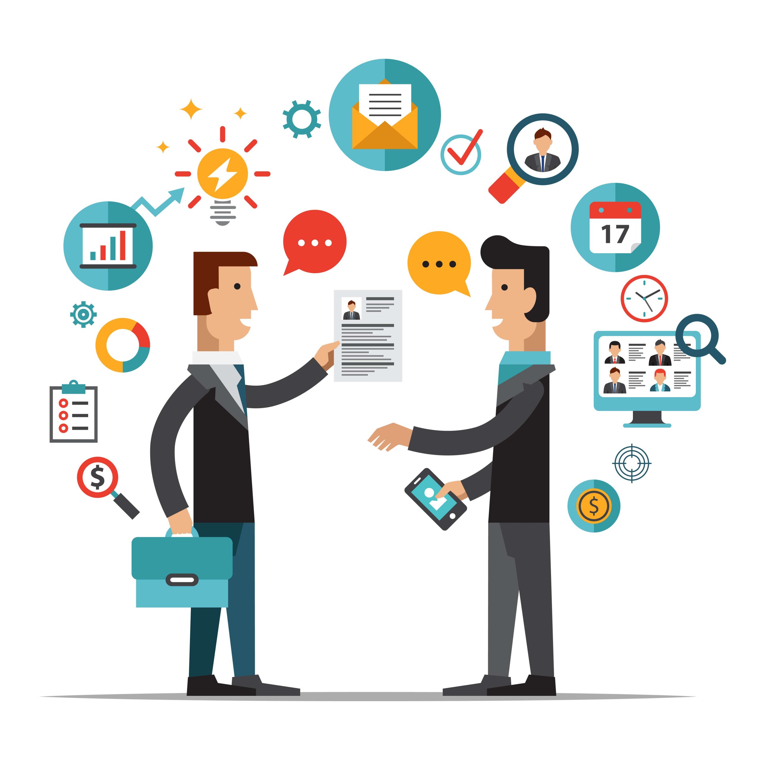 Recruitment flat vector illustration.