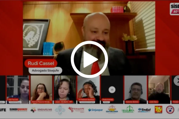 Live do Sisejufe Sócios Rudi Cassel e Robson Barbosa em live promovida pelo Sisejufe sobre a reforma administrativa